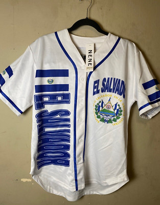 Republica De El Salvador Nene White Baseball Jersey SZ S- NWT