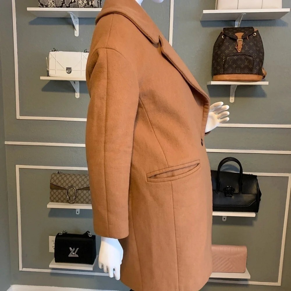 Zara Camel Double Breasted Buttoned Oat Size Xl. - image 8