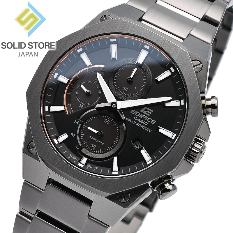 m*n様 EDIFICE クロノグラフ ブラック CASIO EDIFICE EFS-S570YDC-1AJF Chronograph Sapphire Crystal Solar
