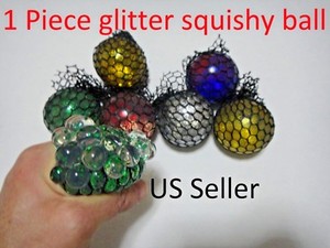 glitter squishy mesh ball