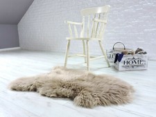 REAL SHEEPSKIN RUG BEIGE TAUPE SHAG RUG LARGE SHEEPSKIN AREA RUG CHAIR COVER