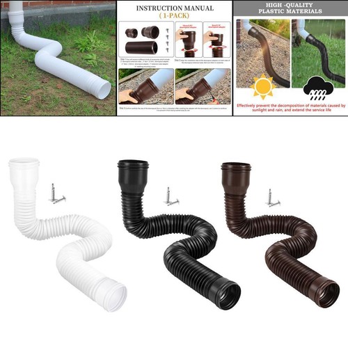 Gutter Downspout Spout Extension Universal Rainwater Drainage Connector Flexible