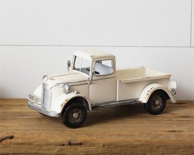 New Antique Vintage White Metal Truck- SALE