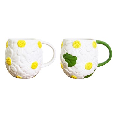 Daisy Coffee Mug 3D Hand Painted 18 oz Lang Flower