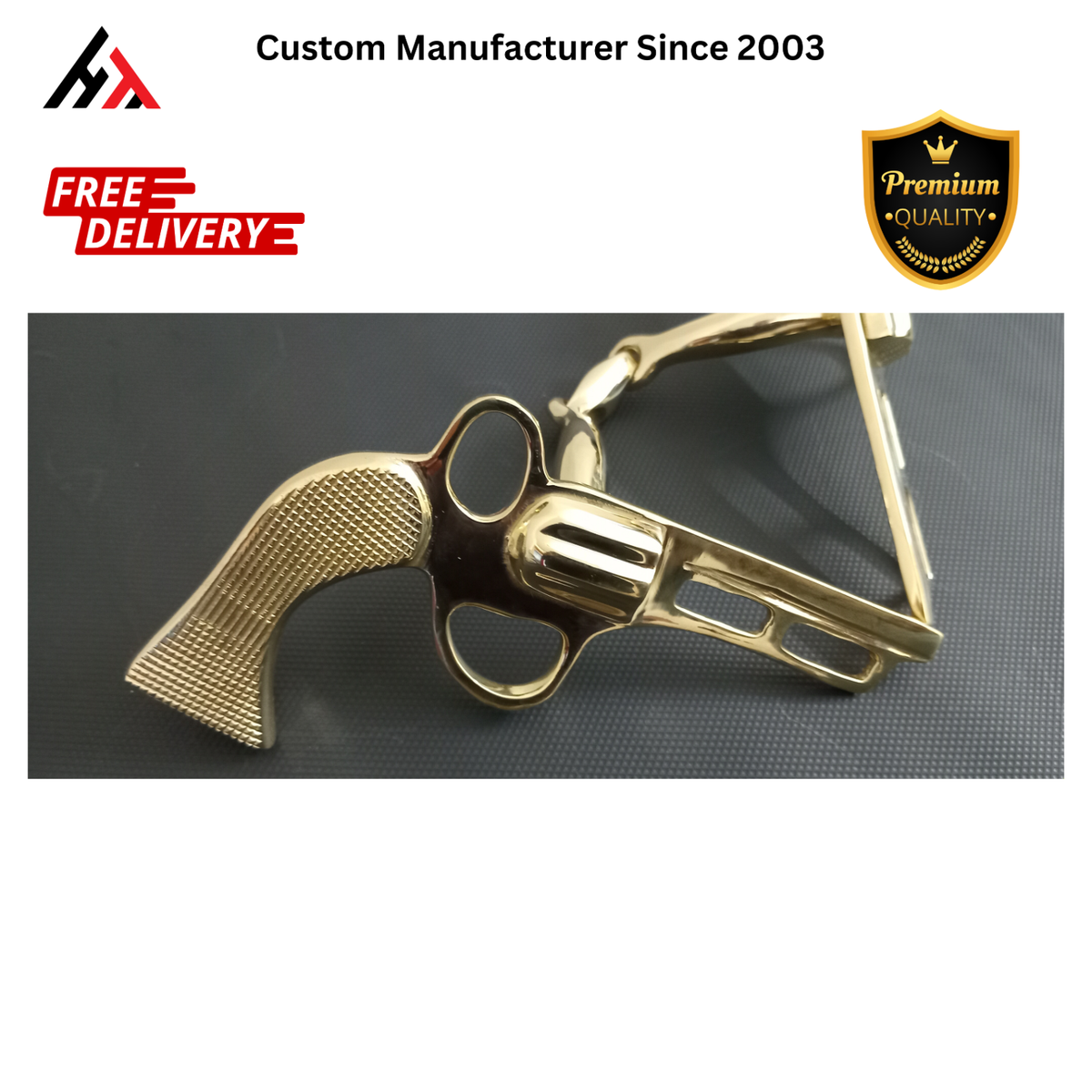 Mors De Cheval Western Fantaisie En Laiton Pur - Forme