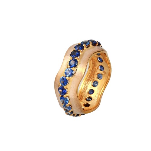 Anello Con Zaffiro Giallo Pukhraj Naturale 7.25 Ratti - Certificato - Regolabile - Placcato Oro - Uomo E Donna