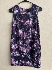 Adrienne Vittadini Purple Floral Dress Size 2