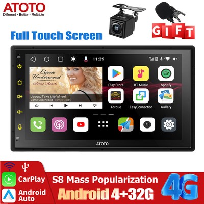 ATOTO S8MS Universal Android Auto GPS Radio 4G LTE 4+32G 8 Core ChatGPT-AI Kamera