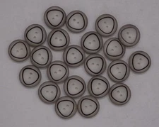 4 Vtg White Center with Shaded Dark Edge Triangle Round 2-Hole Buttons 20mm A706