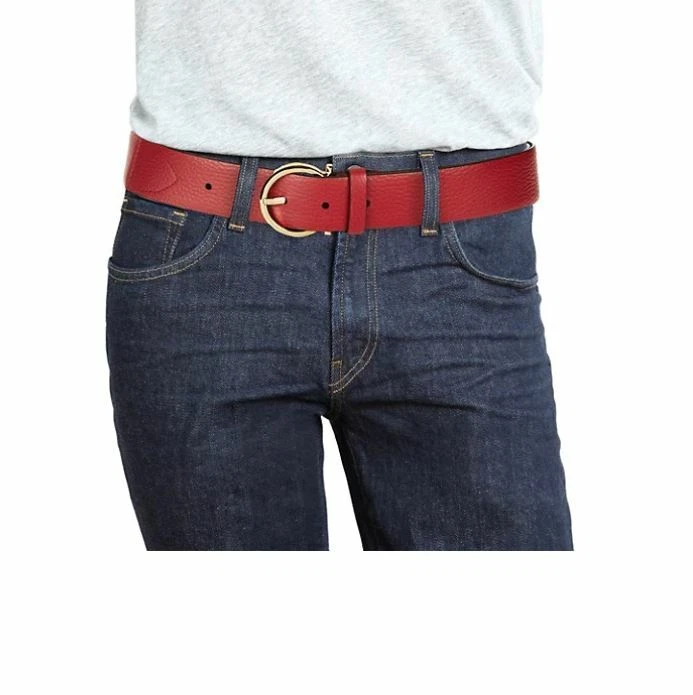 430 NEW Salvatore Ferragamo Men 36 in Goldtone Gancio Buckle Red