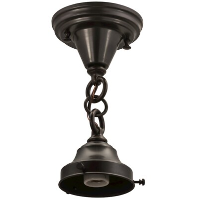 Meyda Lighting 1 Light 5'' Revival Brown On Brass Flush Hardware - 165491