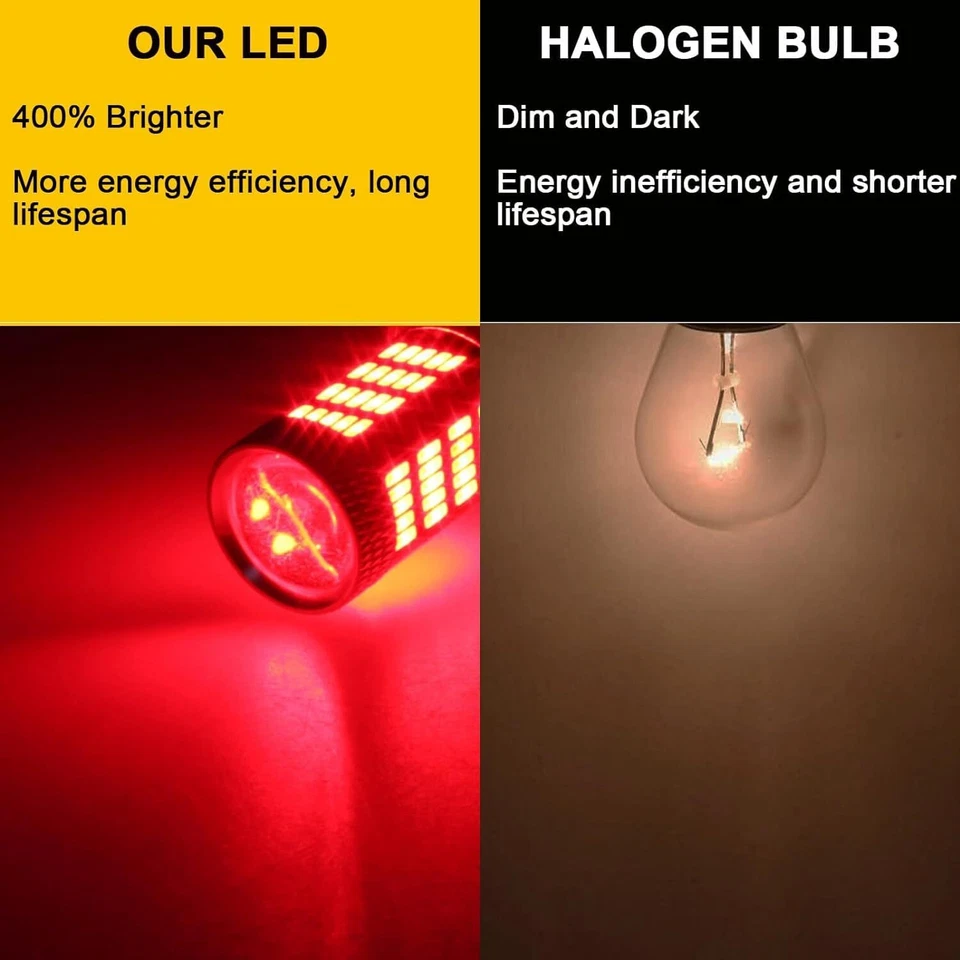 7443 LED Brake Tail Light Bulbs Super Bright Red 7440 7441 7444 T20 W21W 7444NA - Image 2 of 4
