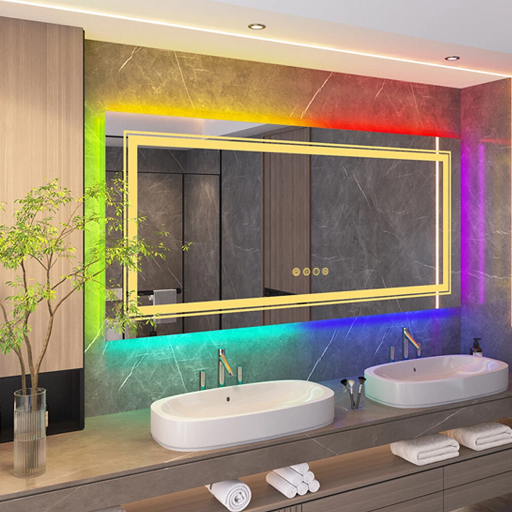 Large backlit 2024 bathroom mirror