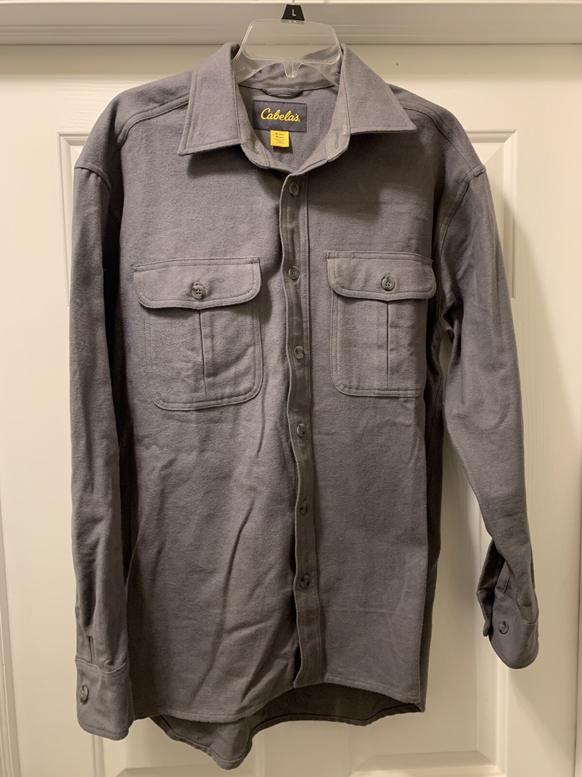 Cabela’s Gray Button Down Long Sleeve Flannel Men… - image 1