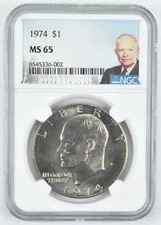 1974 MS65 Eisenhower $1 IKE NGC Special Label