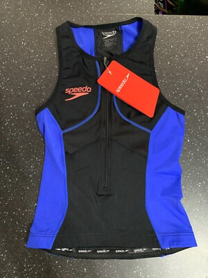 Speedo Fastskin Xenon Tri Singlet Zip Fasten Stretch XXS Black