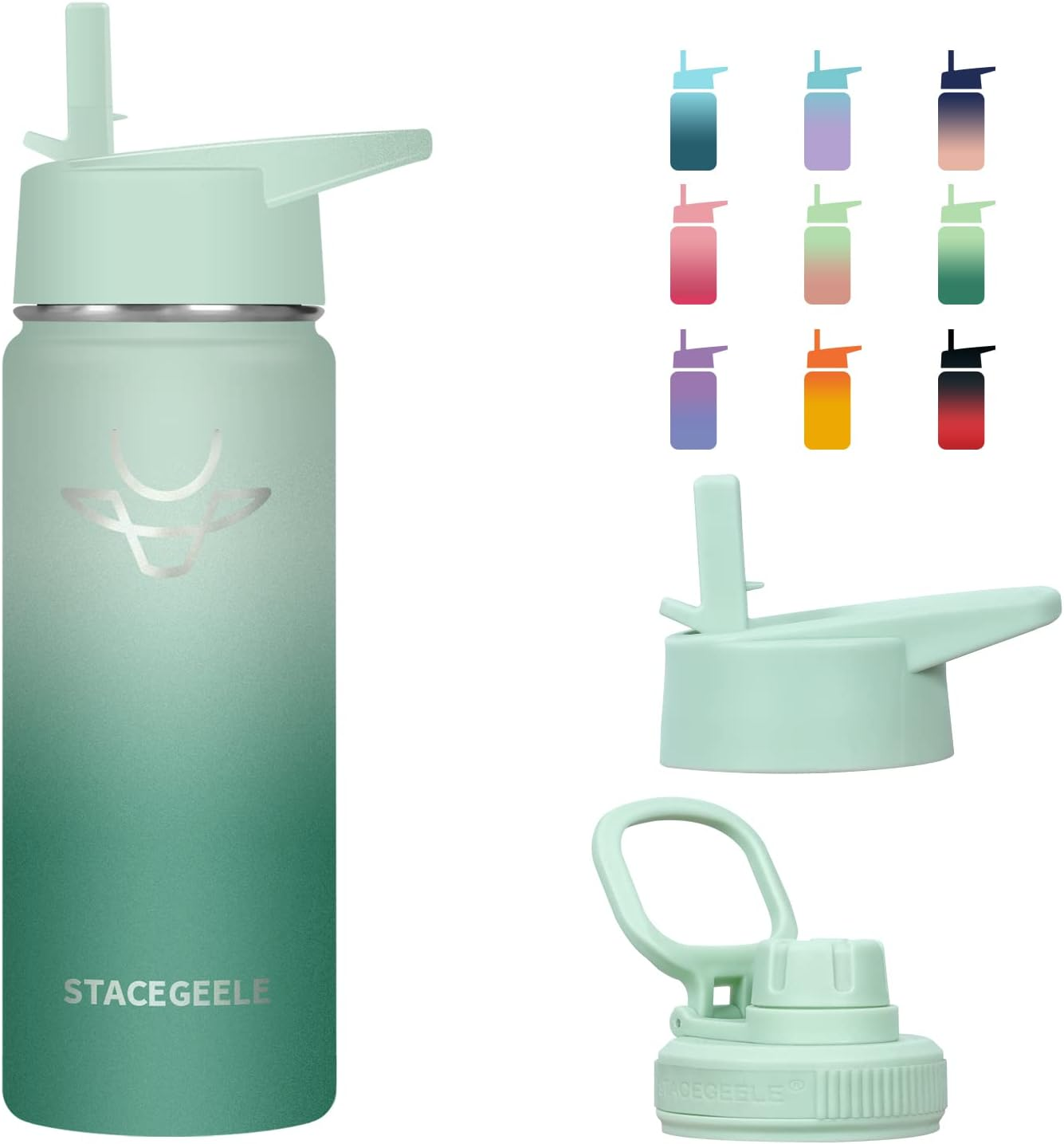 Insulated Vacuum Water Bottle for Kids with Straw Lid Stainless Steel Flask Ther