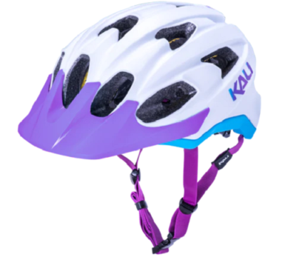KALI PROTECTIVES PACE MTB HELMET, SOLID MATTE WHITE/BLUE/PURPLE, L