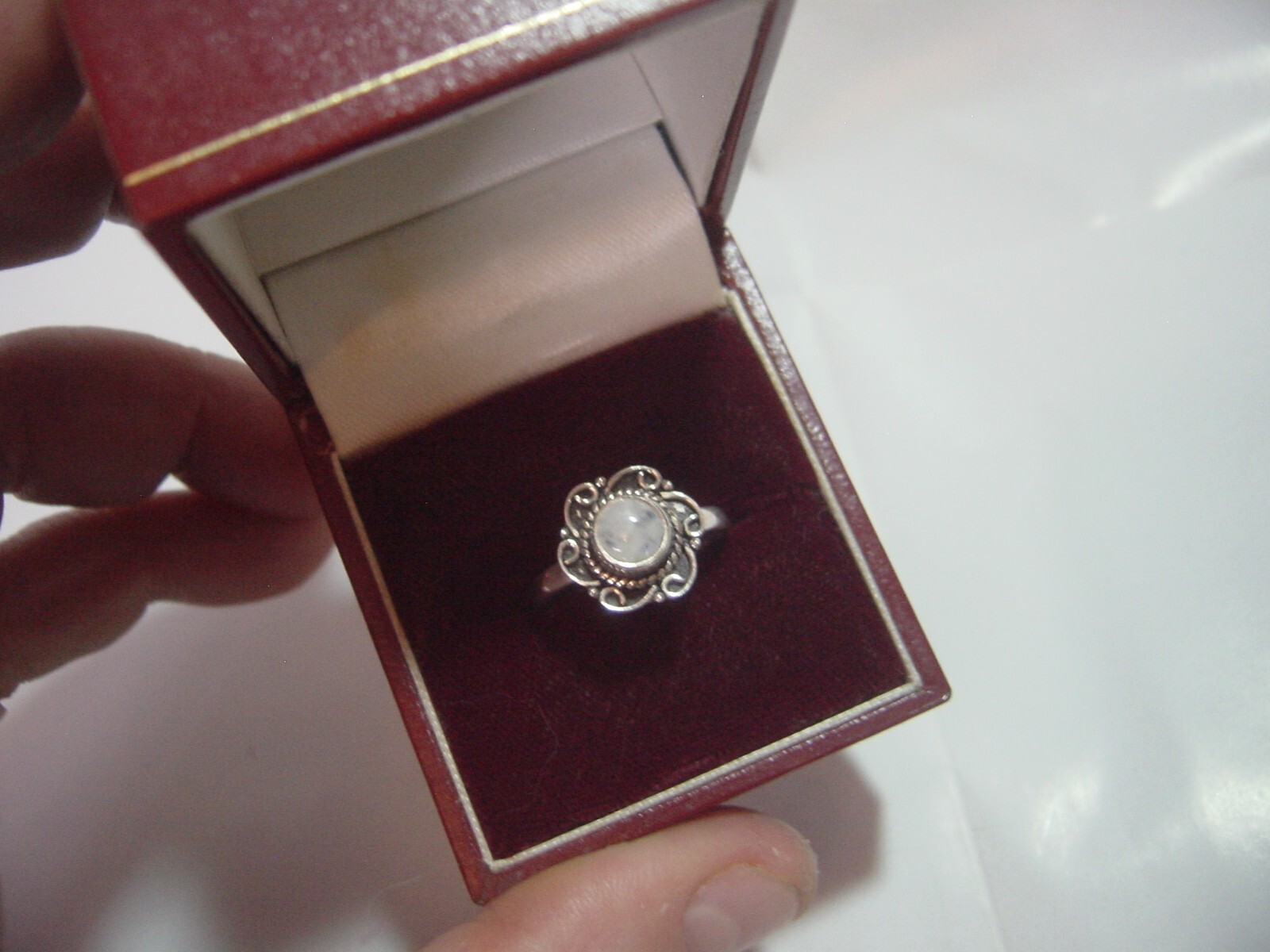 Stunning Solid Silver Ring-beautiful flower with … - image 1