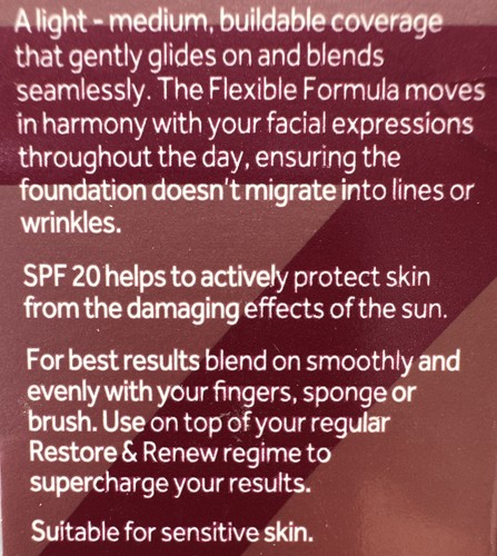No7 Restore & Renew Multi Action Serum Foundation SPF~20, Umber (1 fl oz) Sealed - 第 12/13 張圖片