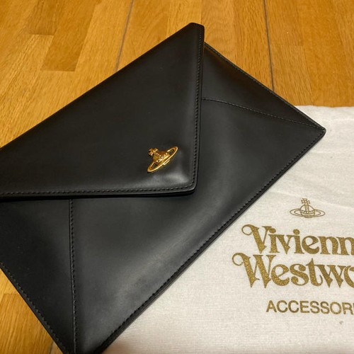 Vivienne Westwood Business clutch second bag orb for men black w/ pouch 25×17cm - 第 1/4 張圖片