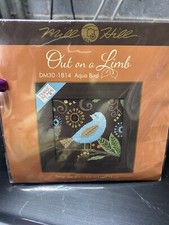 Mill Hill Glass BEADS Cross Stitch Kit OUT ON A LIMB DM30-1814 Aqua Bird