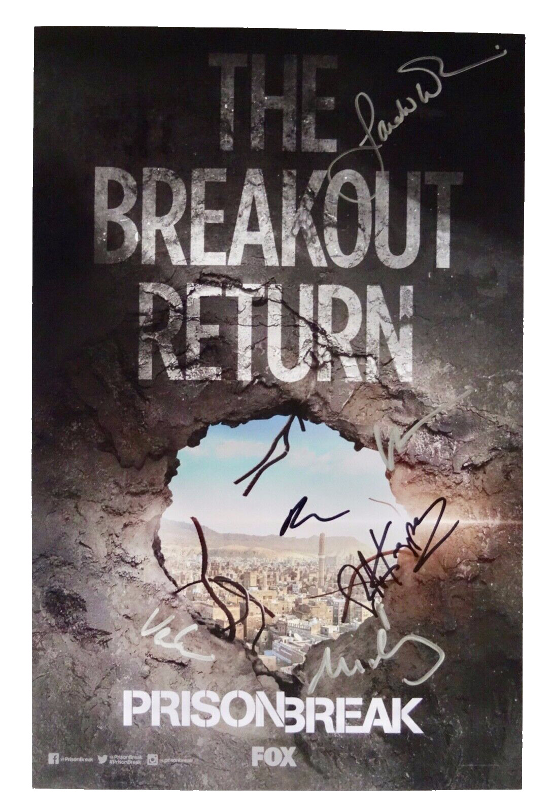 pRISON BREAK SDCC 2016 CAST SIGNED FOX TV SHOW PROMO POSTER COMIC CON neocurio