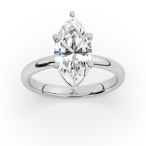 Marquise Solitaire 14K White Gold Engagement Ring,3.00 ct, Lab-grown IGI - Picture 11 of 22