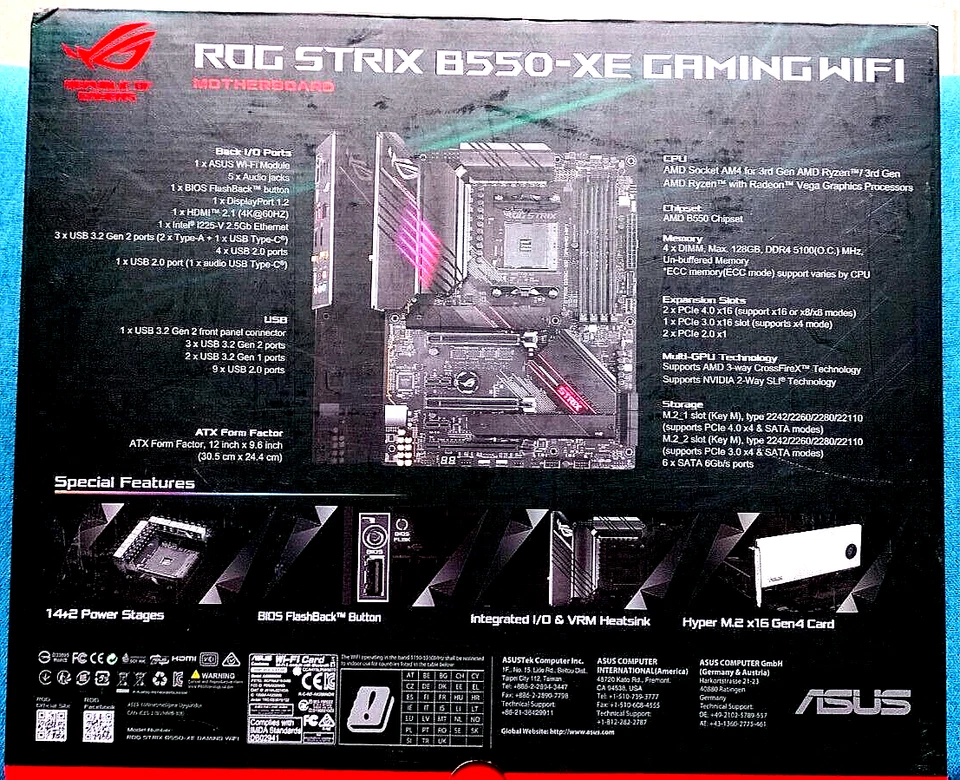 ASUS ROG STRIX B550-XE GAMING WIFI +  scheda ASUS Hyper M.2 x16 Gen 4 - Immagine 2 di 4