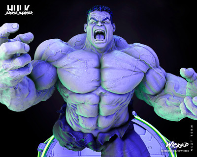 HULK, MARVEL, 1/6-1/34, FIGUR, UNBEMALT, 3D-DRUCK, STATUE, WICKED, MFW
