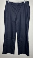 Liz Claiborne New York Hepburn Stretch Denim Trouser Pants Dark Blue Rinse Sz 12