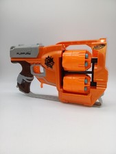 Nerf Zombie Strike Flipfury Blaster 12 Shot Double Revolver Orange  Ammo