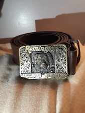 Remington It's What You're Shooting For Belt Buckle  Remington Brown Belt