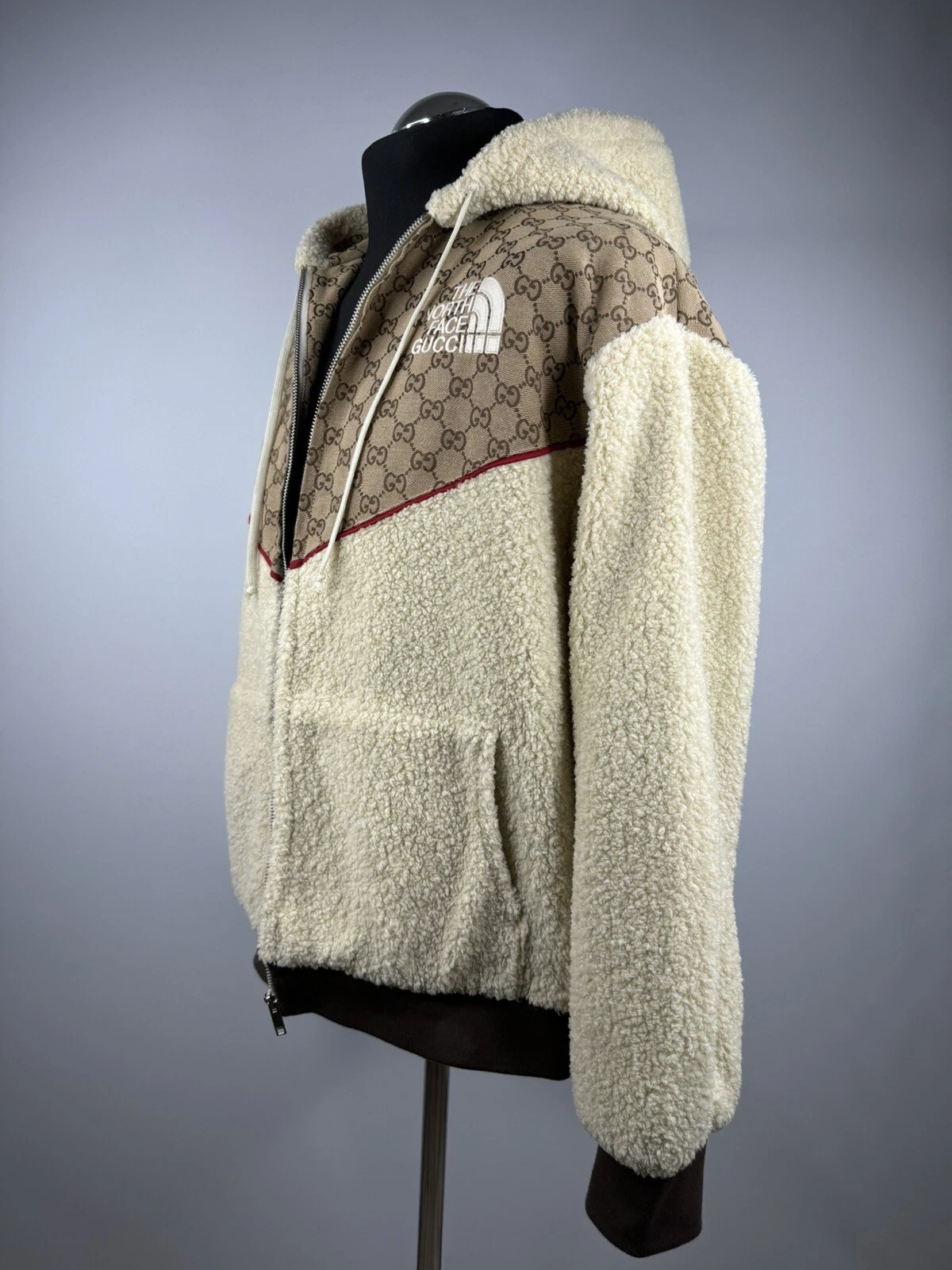 Gucci The Northface GG giacca jacket giacca con cappuccio giacca pile taglia L