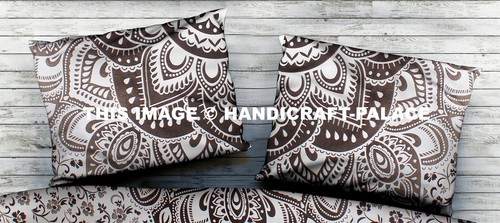 Indian Ombre Mandala King Size Bedsheet Cotton Hippie Bed Cover Set Washable - Picture 4 of 4