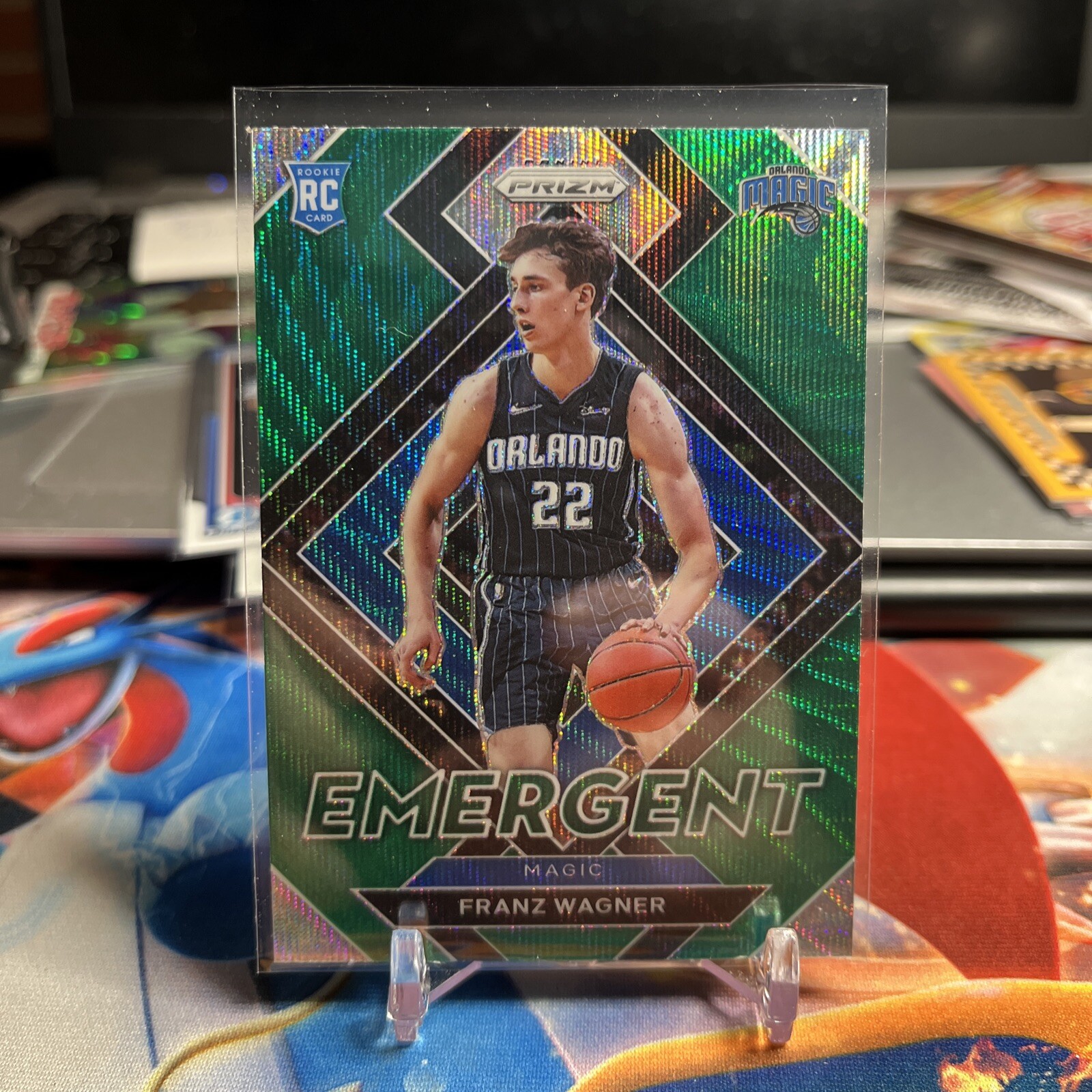 2021-22 Panini Prizm - Emergent Green Prizm #23 Franz Wagner (RC)