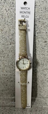 Watch NEW Limited Montre Reloj Gold Glitter Multi-Function Watch Needs Battery