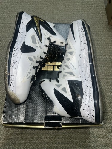 Size 12 - Nike LeBron 10 P.S. Elite+ White Gold Black Brand New Deadstock OG - Picture 5 of 15