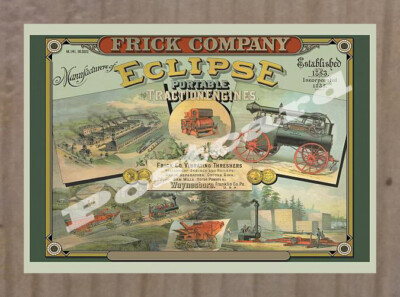 Historic Frick Co- Eclipse Portable Traction Engines Advertising Postcard