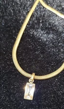 Amira Necklace Stainless Steel Gold Plated Snake Chain Rhinestone Necklace (83)