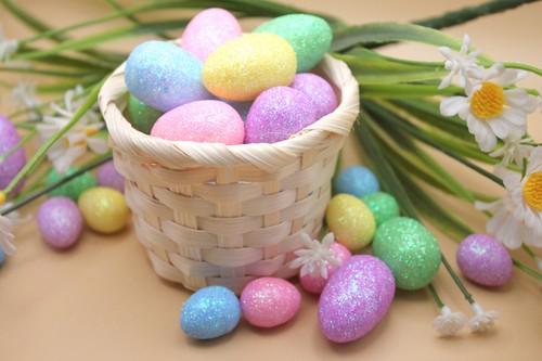 Miniature Easter Eggs 10 or 25 Pk of 2 cm & 3 cm Colored Glitter Foam Egg Decor - Picture 6 of 17
