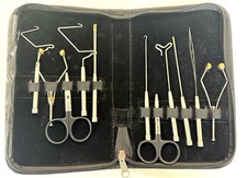 HIGH QUALITY, HAND CRAFTED 11 PIECES FLY FISHING FLYTYING KIT WITH CASE