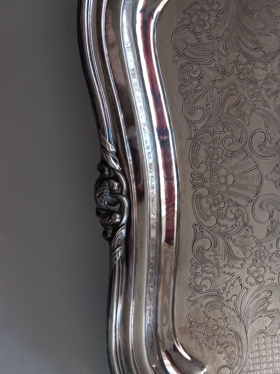 Large Engraved Silver Plated Tray made in England 1961 | eBay Large Engraved Silver Plated Tray made in England 1961 | eBay