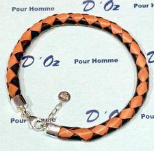 925er Silber & LEDER HerrenArmband NEU OVP  #Mix D'Oz Armband Herren 19cm - 21cm