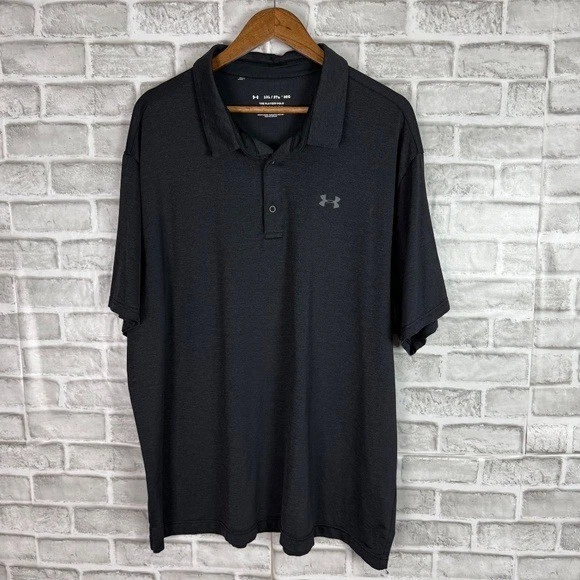 Under Armour The Play Off Polo Charcoal Black Heather Golf Polo Mens 3XL Stretch - Image 2 of 4