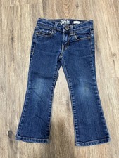 OshKosh B'gosh Boot Cut Blue Denim Jeans 2T Unisex Adjustable Waist Pockets