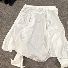 Mens Solid White 100% Cotton Dress Shirt Butt...