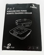 Aweec 2 In 1 Wireless Dog Fence Remote Training Fence Two Collars OPEN BOX