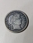 1913-P Barber Dime 10c Coin ~ 90% Silver M26U8