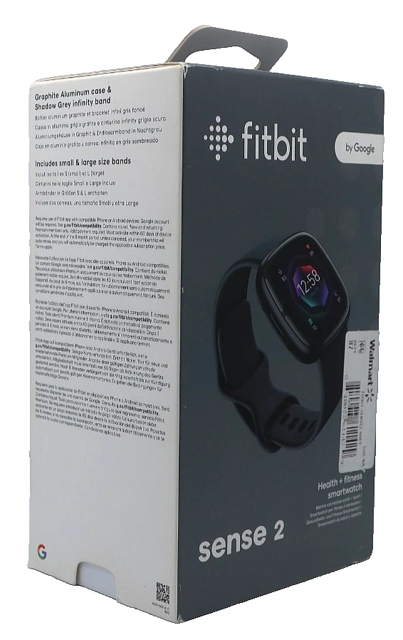 Fitbit Sense 2 Health and Fitness Smartwatch (FB521) Graphite Aluminum Black NEW - Image 3 of 4